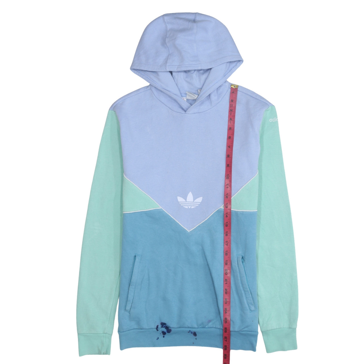adidas Girls Blue Colourblock Pullover Hoodie Size 15-16 Years