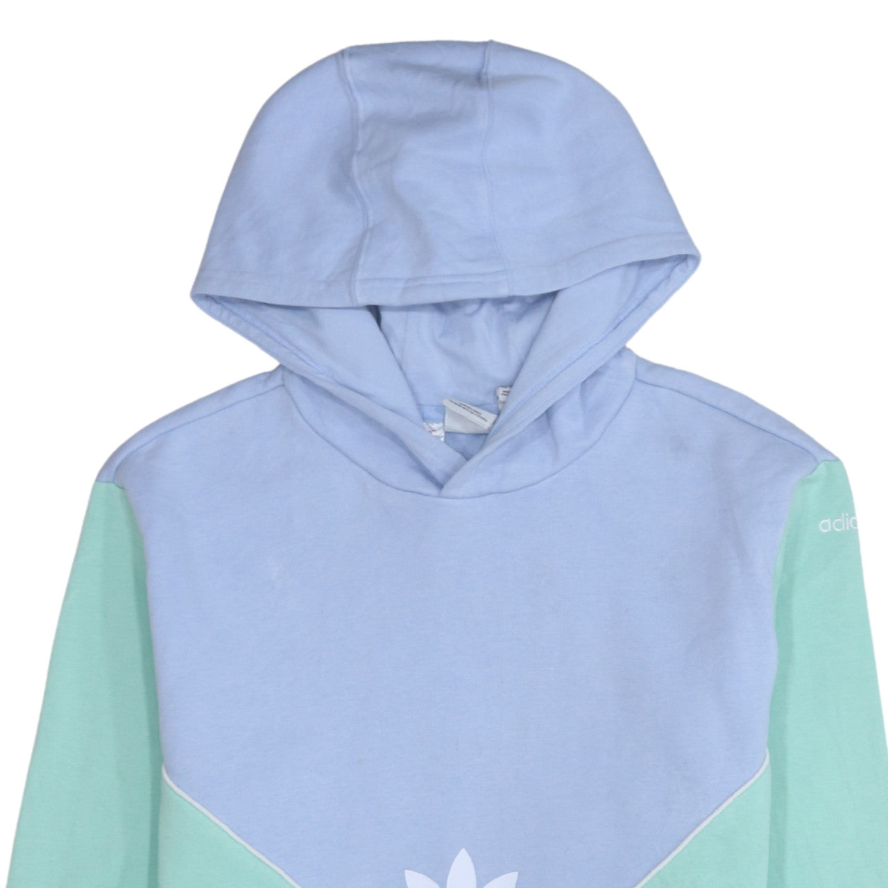 adidas Girls Blue Colourblock Pullover Hoodie Size 15-16 Years