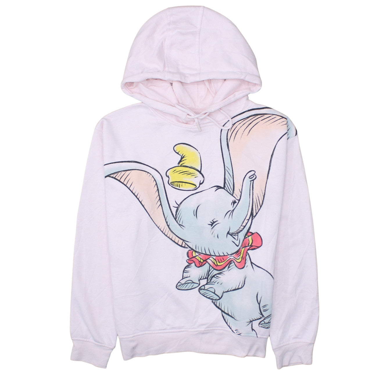 Disney Womens Pink Dumbo Hoodie Size 10/12 Pullover Hooded Sweatshirt