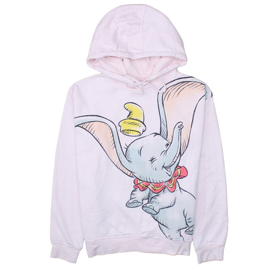 Disney Womens Pink Dumbo Hoodie Size 10/12 Pullover Hooded Sweatshirt