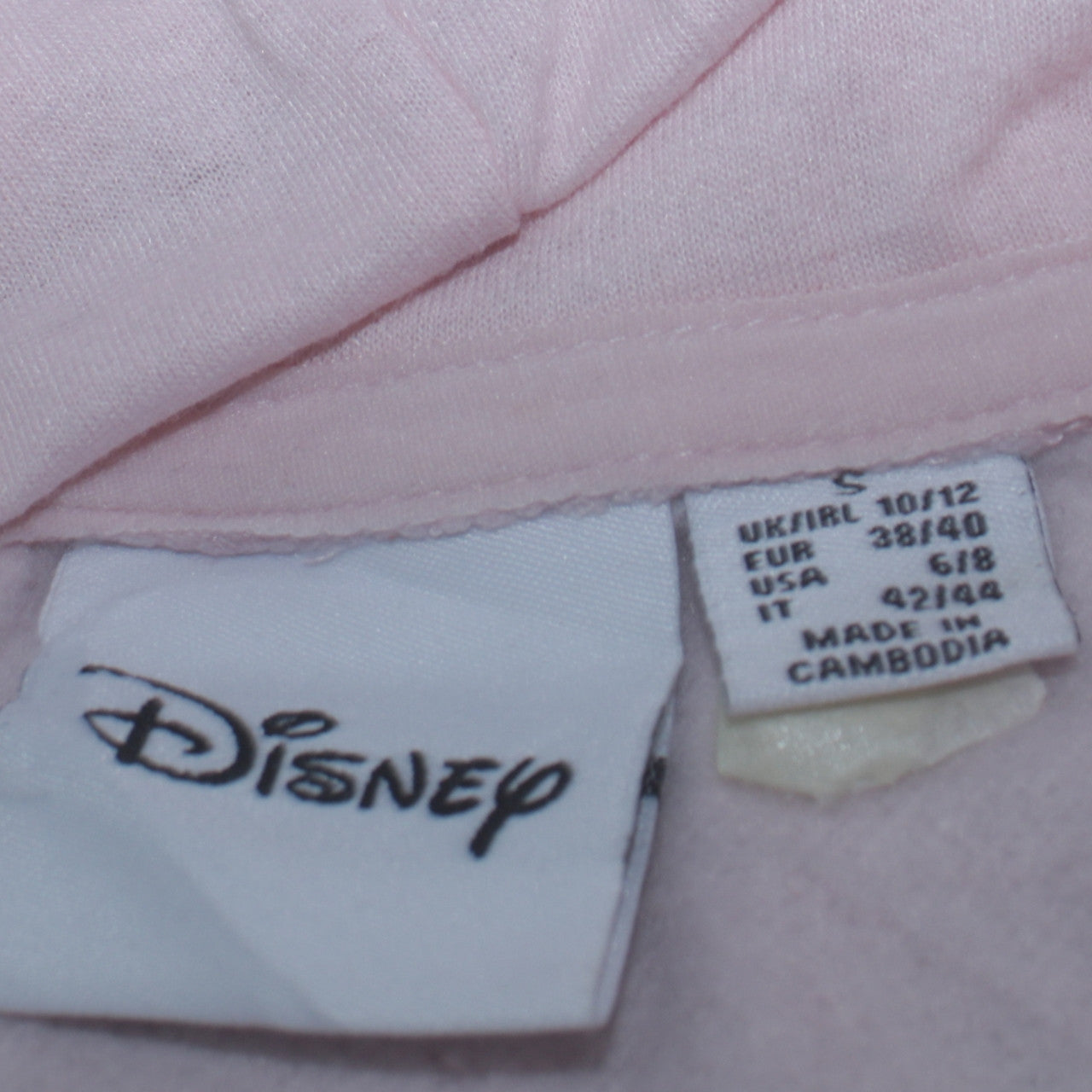 Disney Womens Pink Dumbo Hoodie Size 10/12 Pullover Hooded Sweatshirt