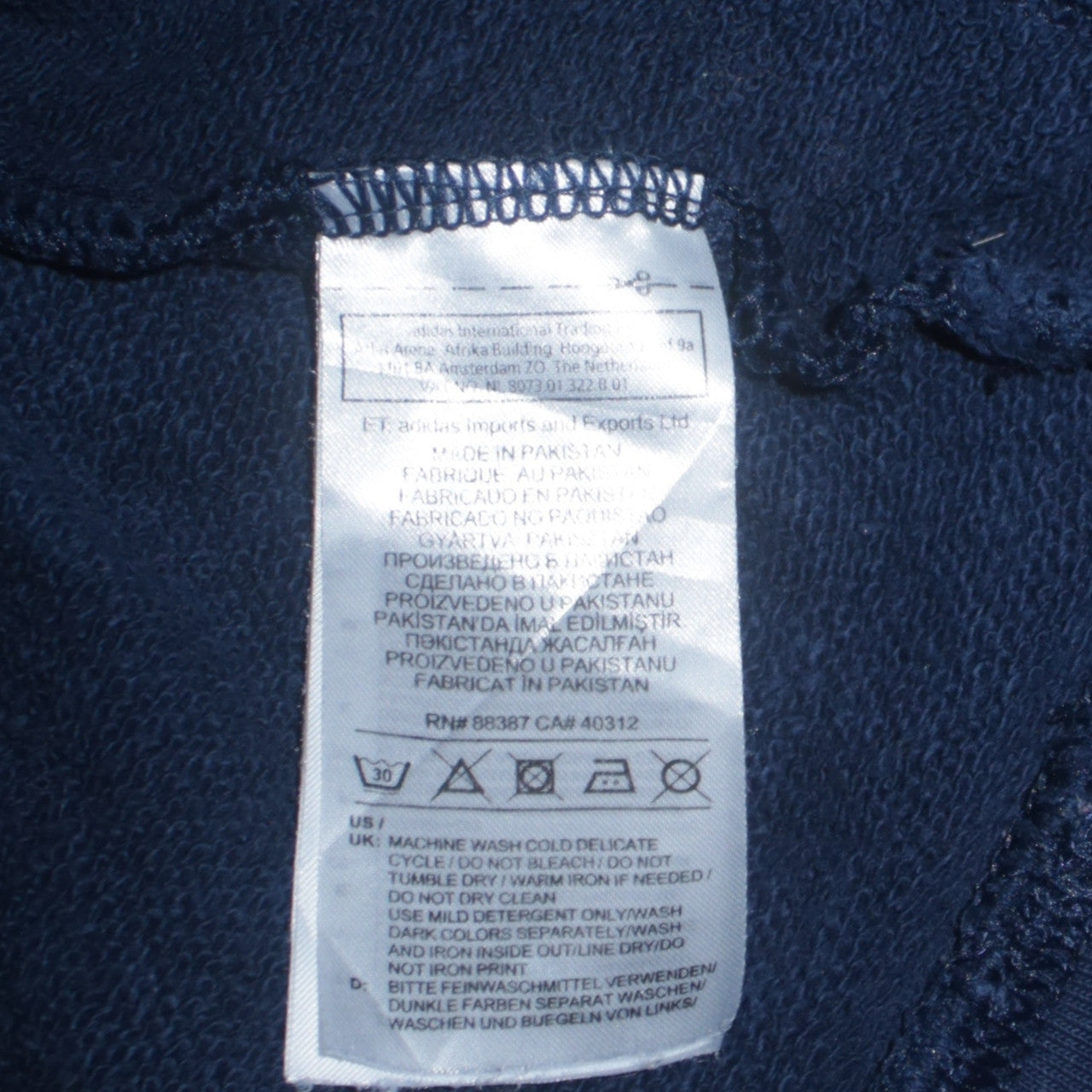 Adidas Womens Navy Blue Hooded Pullover Sweatshirt Size 12