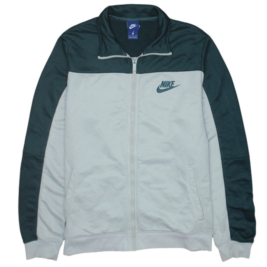Nike Men's White Track Jacket L Full Zip Polyester Sportswear