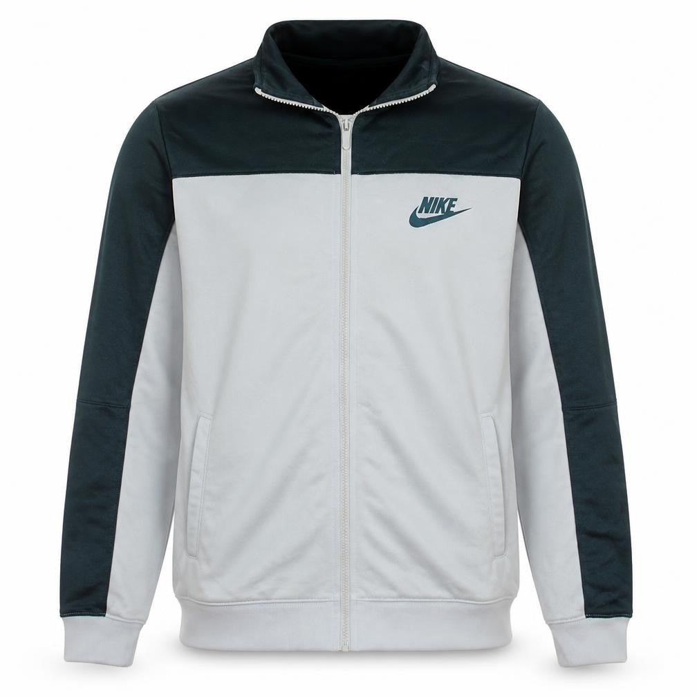 Nike Men's White Track Jacket L Full Zip Polyester Sportswear