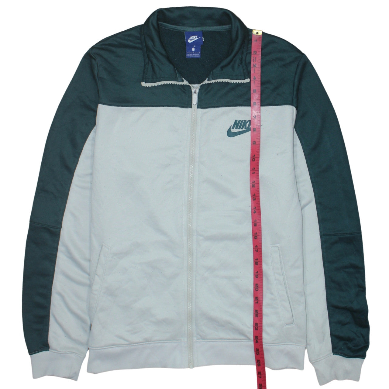 Nike Men's White Track Jacket L Full Zip Polyester Sportswear