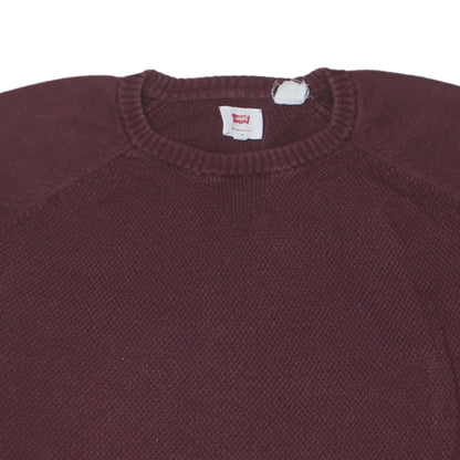 Levi's Men's Red Cotton Crew Neck Jumper Size M