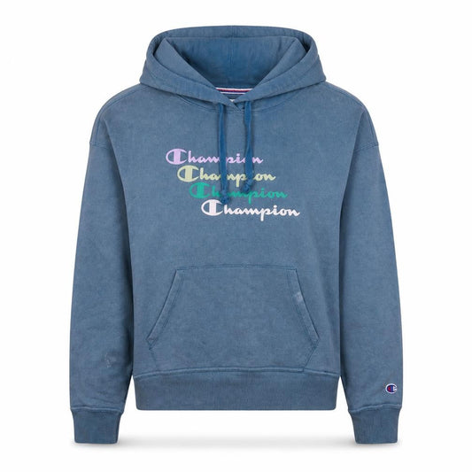 Champion Womens Blue Pullover Hoodie Small Graphic Print Casual