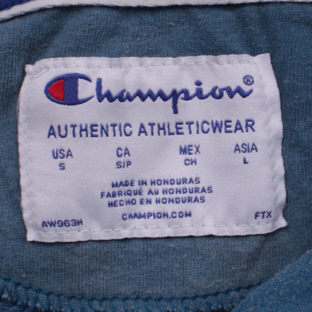 Champion Womens Blue Pullover Hoodie Small Graphic Print Casual