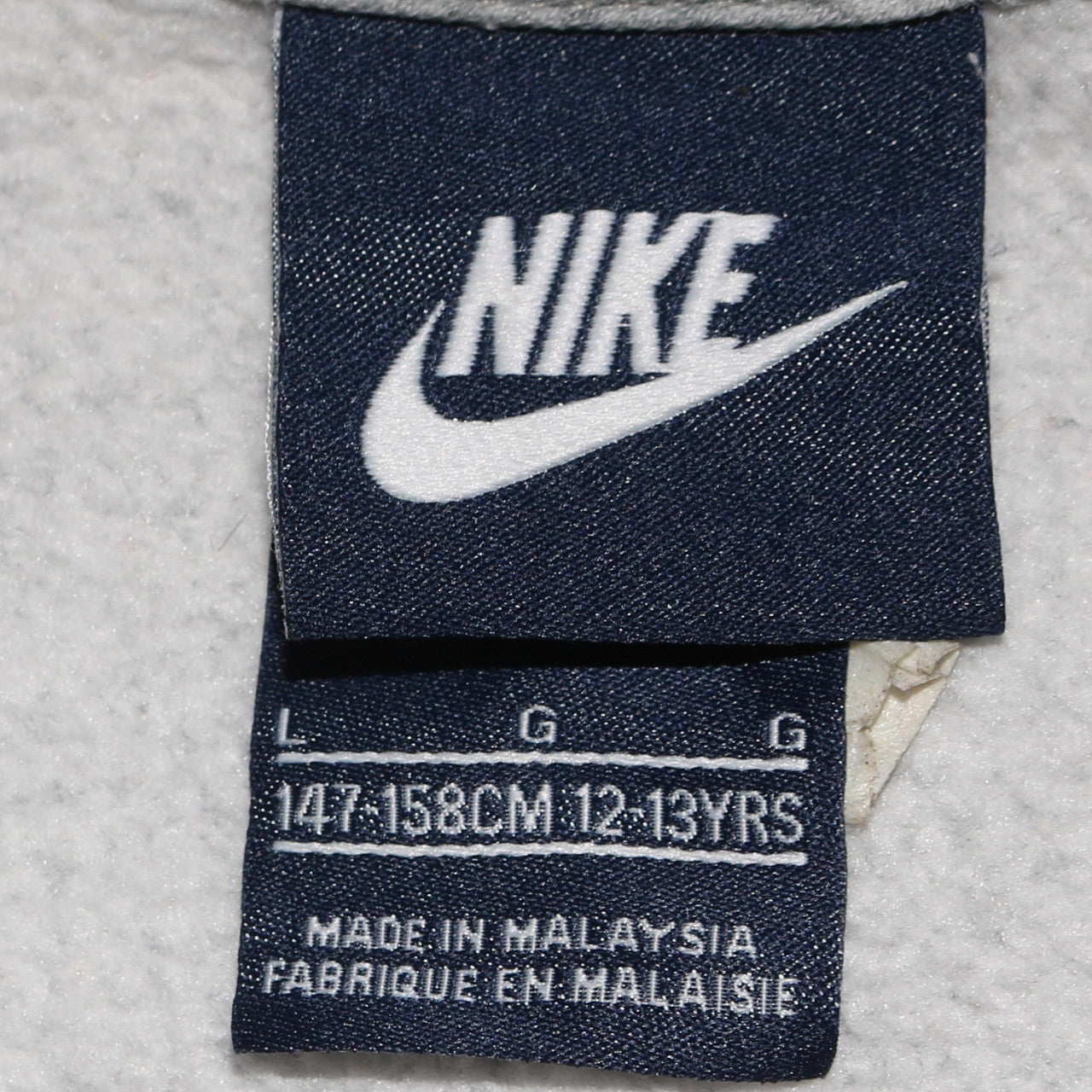 Nike Boys Grey Full Zip Hoodie 12-13 Years Regular Fit Logo Design
