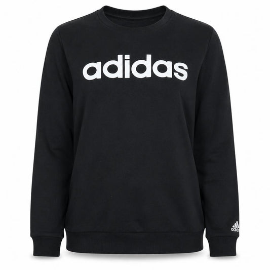 Adidas Womens Black Crew Neck Logo Sweatshirt Size L 16-18
