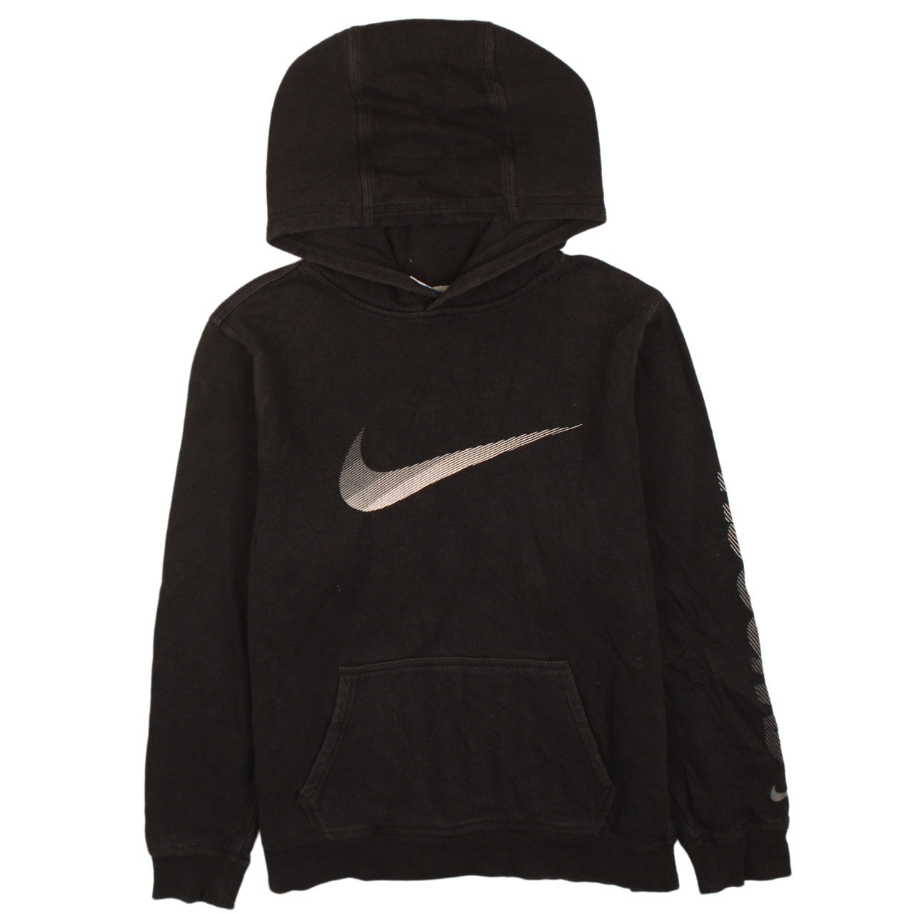 Nike Boys Black Pullover Hoodie 13-15 Years Graphic Logo Fleece Sweatshirt