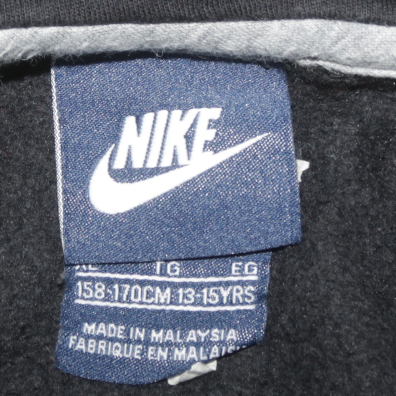 Nike Boys Black Pullover Hoodie 13-15 Years Graphic Logo Fleece Sweatshirt