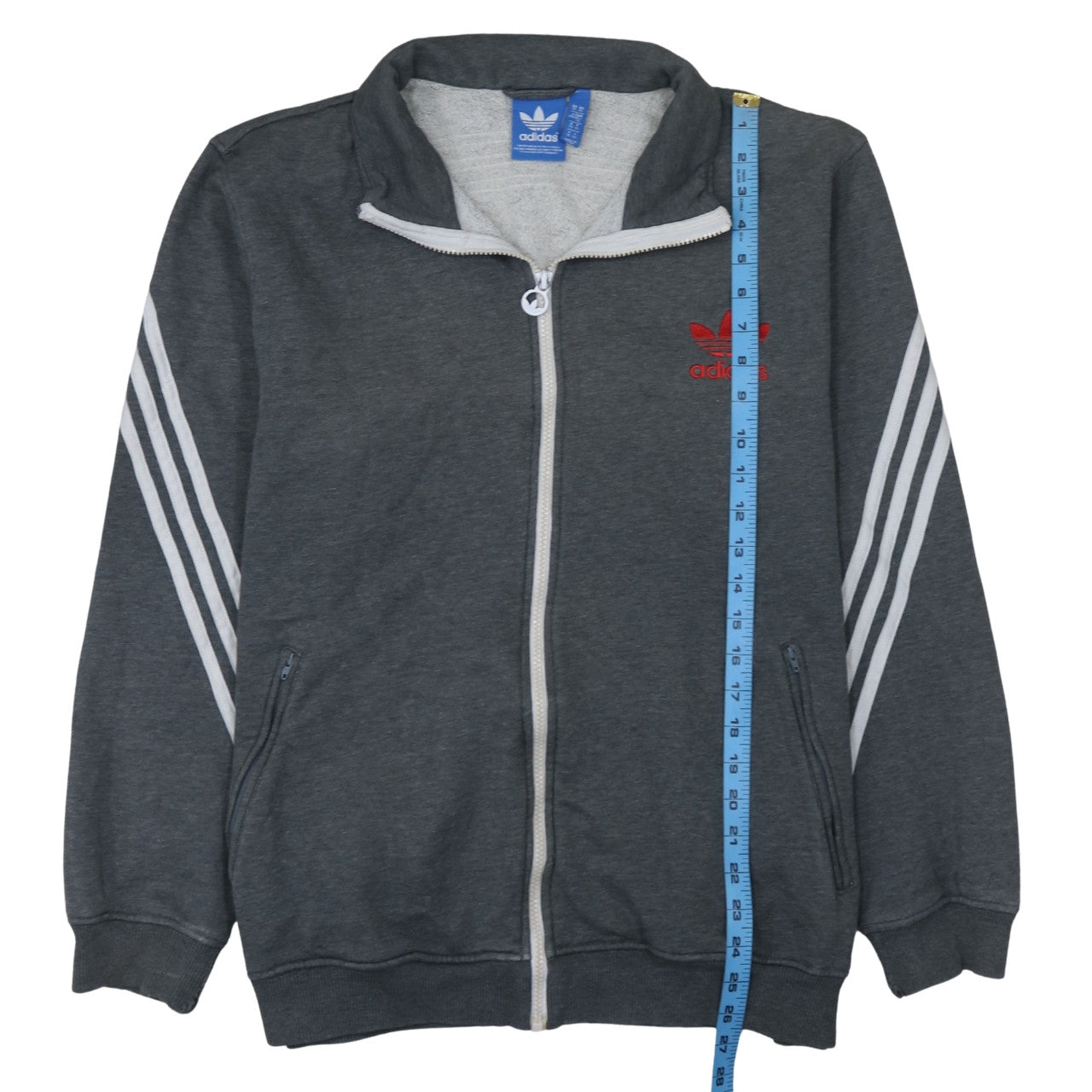 Adidas Men's Grey XL Track Jacket Full Zip Sportswear