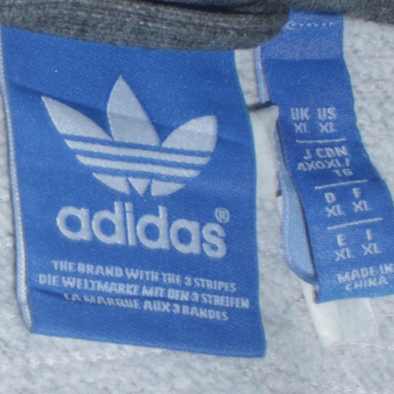 Adidas Men's Grey XL Track Jacket Full Zip Sportswear