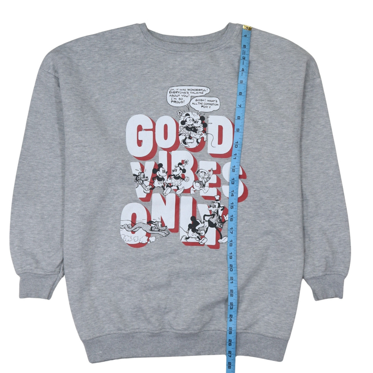 Primark Women Grey Disney Mickey Mouse Good Vibes Sweatshirt Size S