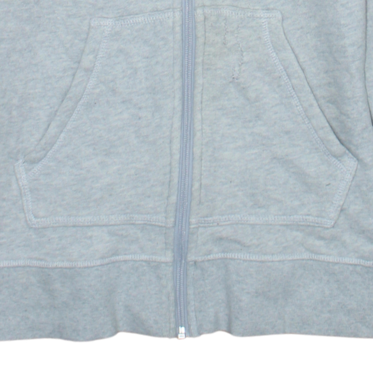 Adidas Womens Grey Full Zip Hoodie Size 8 Cotton Blend Hooded Sweatshirt