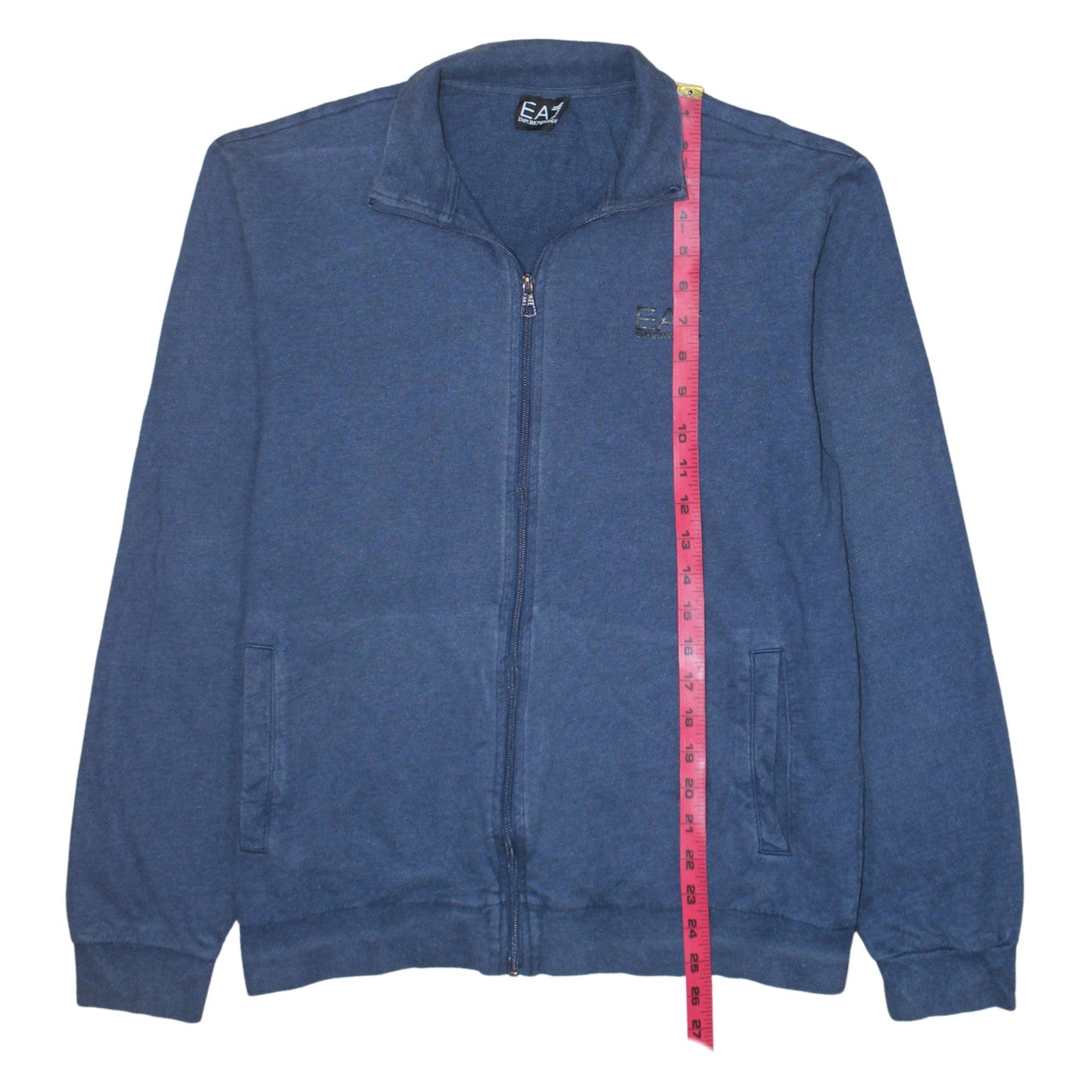 Emporio Armani EA7 Men's Blue XL Track Jacket Full Zip Cotton Blend