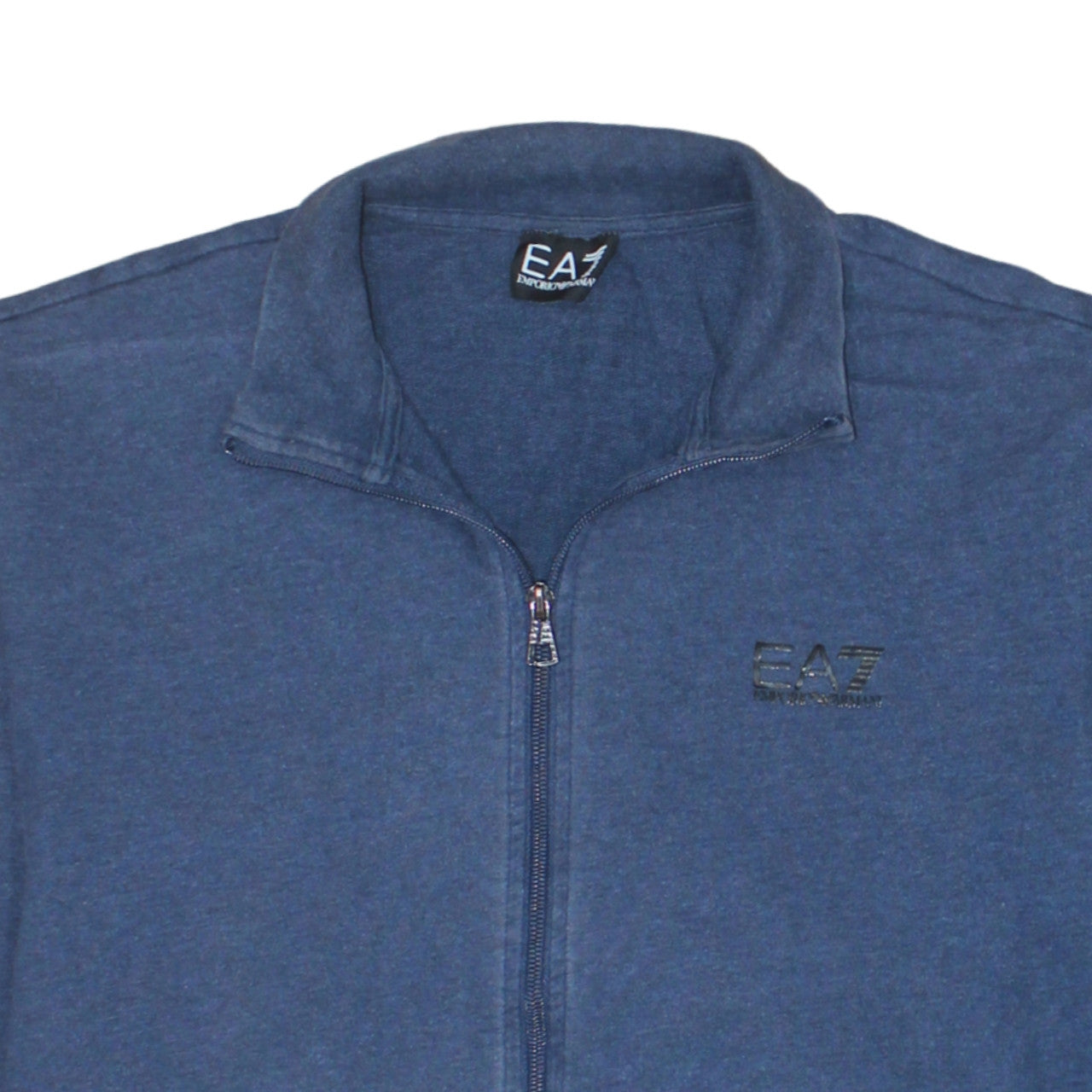 Emporio Armani EA7 Men's Blue XL Track Jacket Full Zip Cotton Blend
