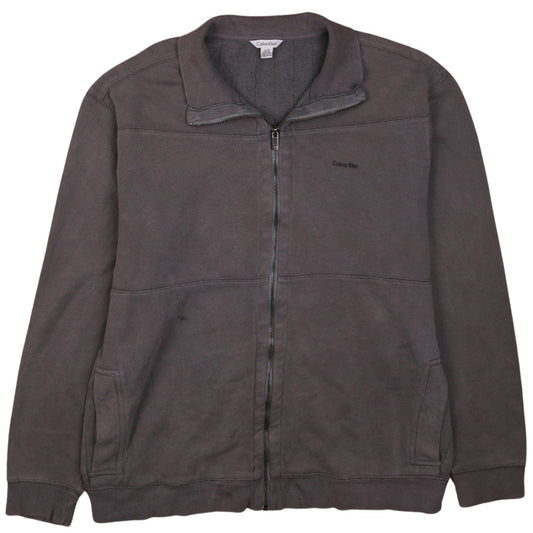 Calvin Klein Men’s Grey Full Zip Fleece Basic Jacket Size L