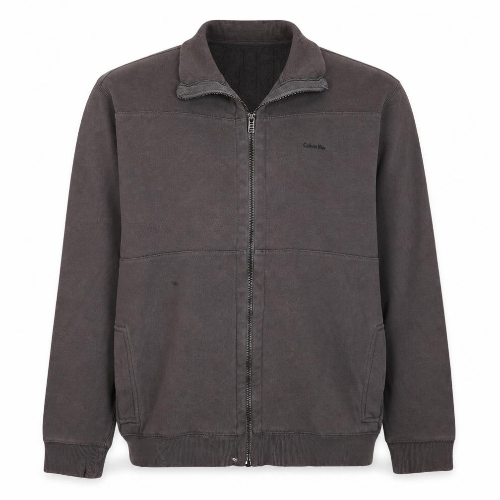 Calvin Klein Men’s Grey Full Zip Fleece Basic Jacket Size L