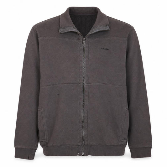 Calvin Klein Men’s Grey Full Zip Fleece Basic Jacket Size L