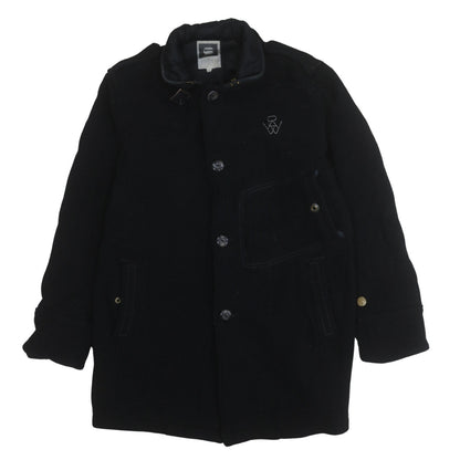 Additional front view of G-Star RAW Men's Black Wool Blend Overcoat L Regular