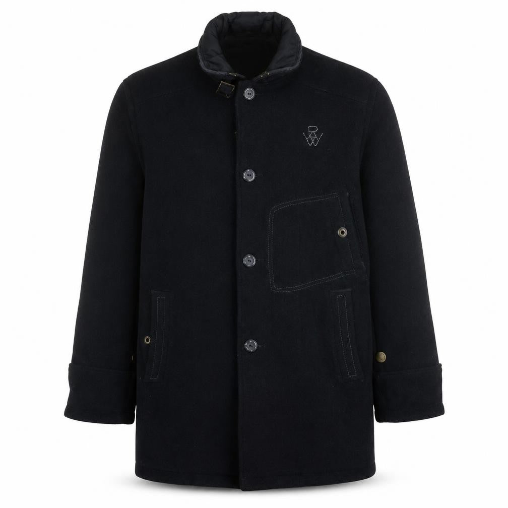 G-Star RAW Men's Black Wool Blend Overcoat L Regular