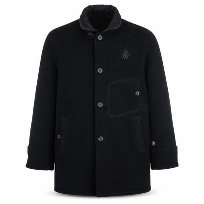 Front view of G-Star RAW Men's Black Wool Blend Overcoat L Regular