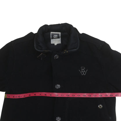 Back view of G-Star RAW Men's Black Wool Blend Overcoat L Regular