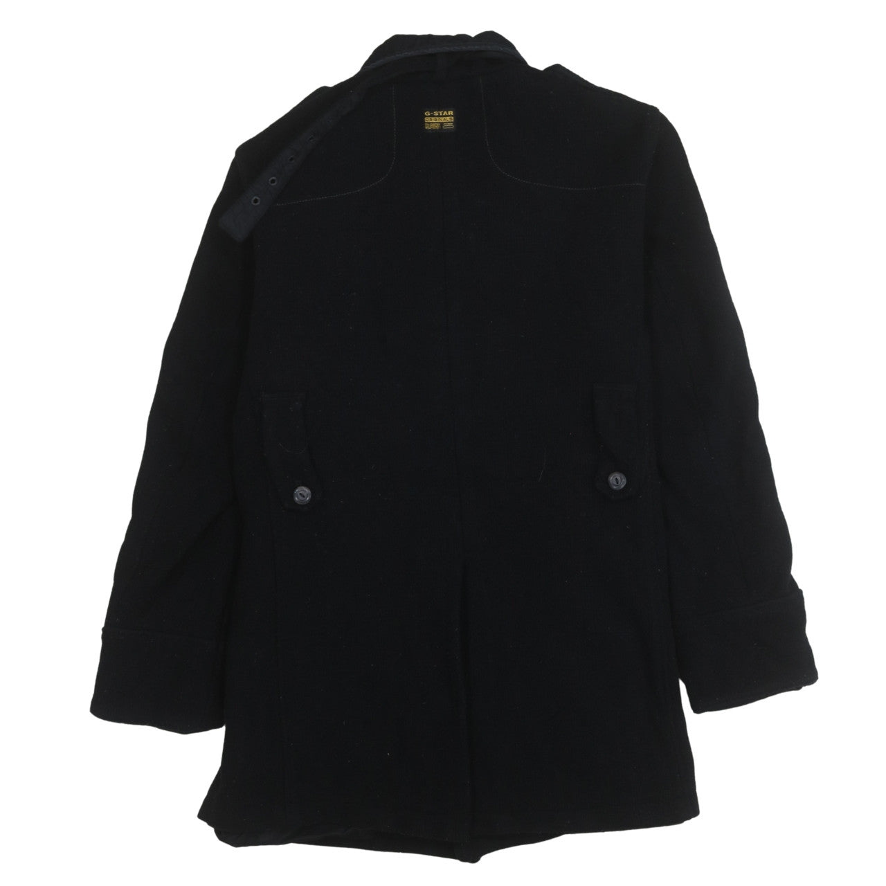 G-Star RAW Men's Black Wool Blend Overcoat L Regular
