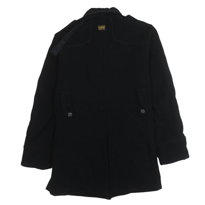 Brand and care label for G-Star RAW Men's Black Wool Blend Overcoat L Regular