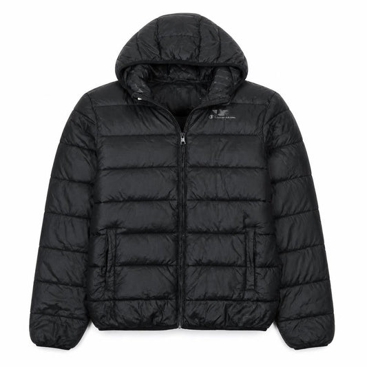 Champion Men's Black 2XL Hooded Puffer Jacket Full Zip Winter Coat