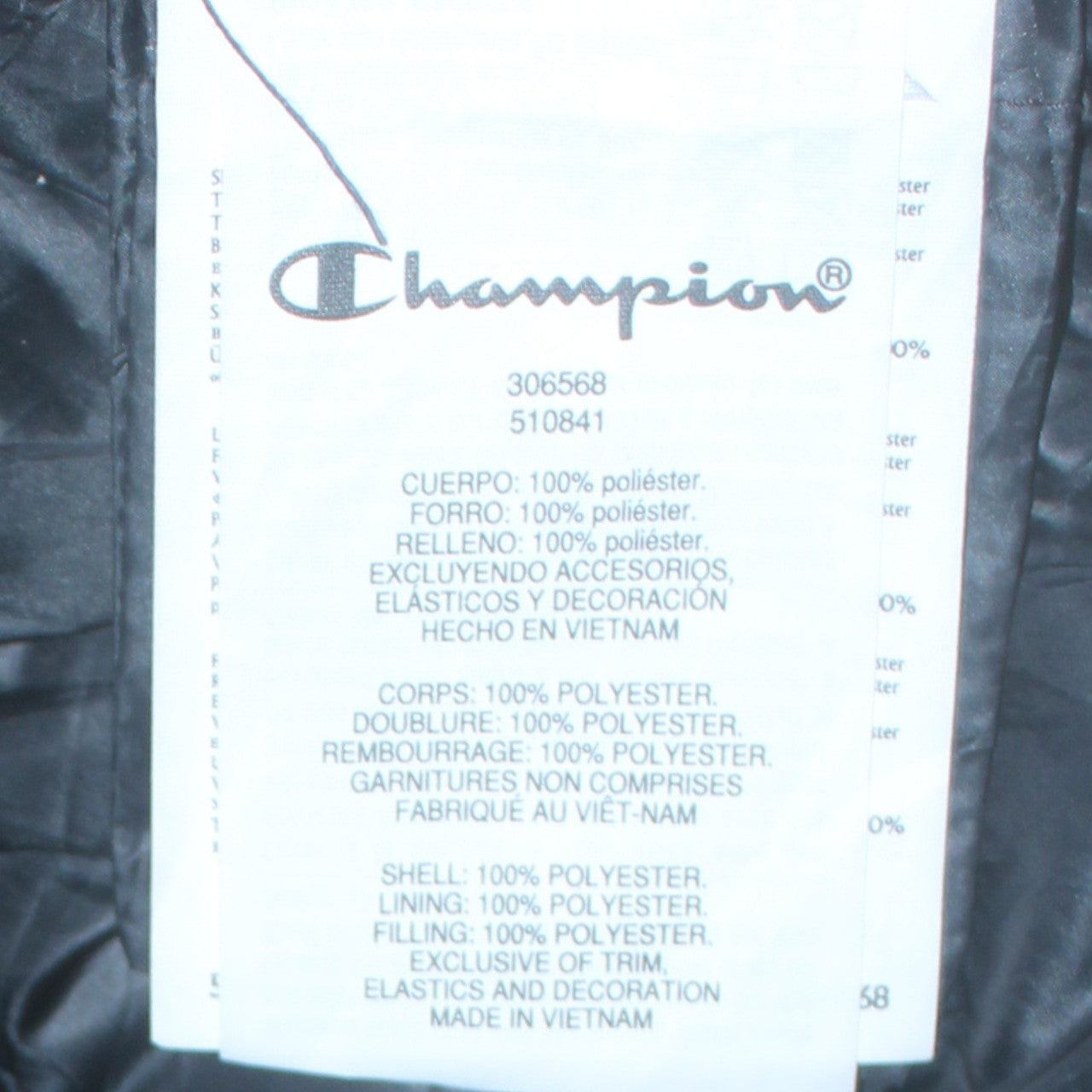 Champion Men's Black 2XL Hooded Puffer Jacket Full Zip Winter Coat