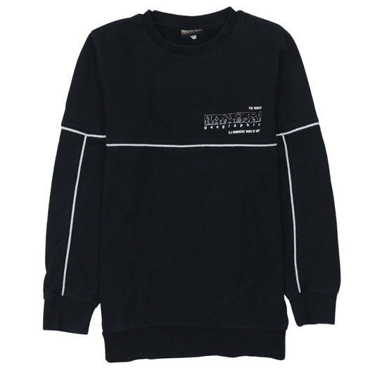Napapijri Teens Black Logo Crew Neck Sweatshirt Size 14 Regular Fit
