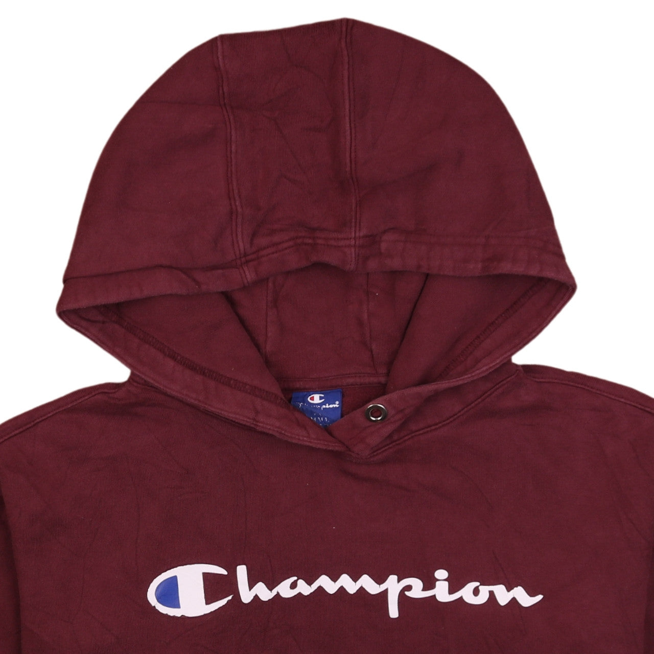 Champion Mens Red Pullover Hoodie Small Graphic Logo Fleece