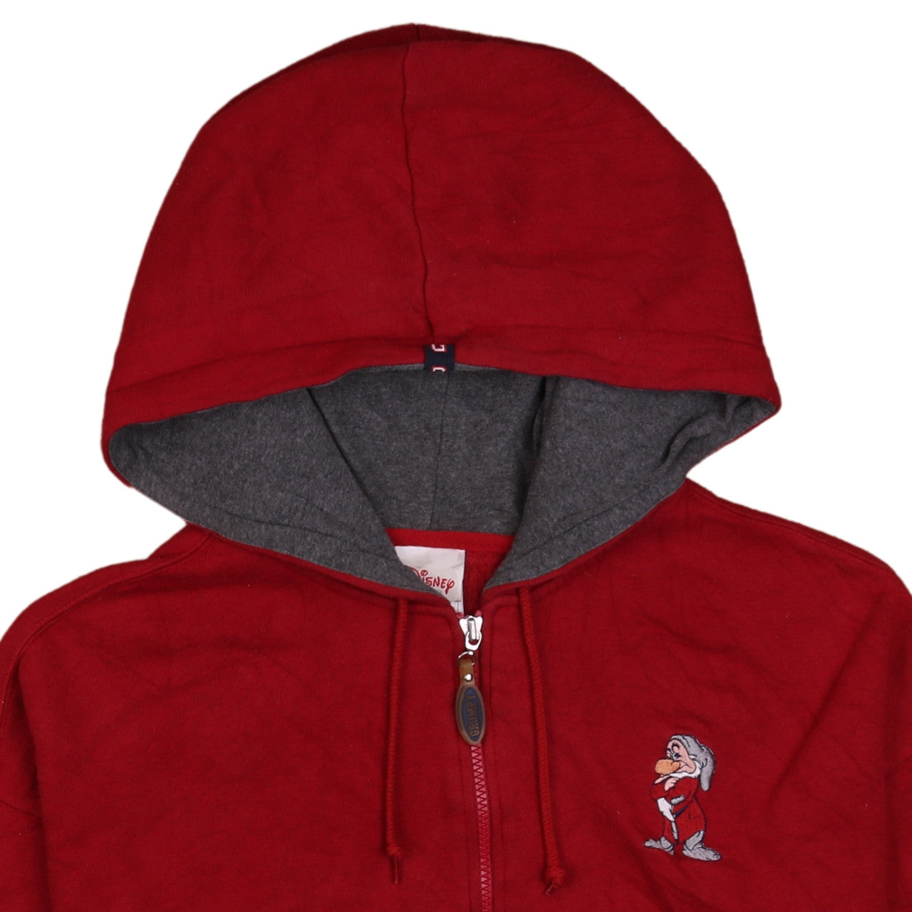 Disney Store Men Red XL Full Zip Grumpy Hoodie Sweatshirt