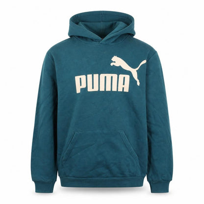 Front view of Puma boys’ blue pullover hoodie 15-16 years graphic print cotton blend