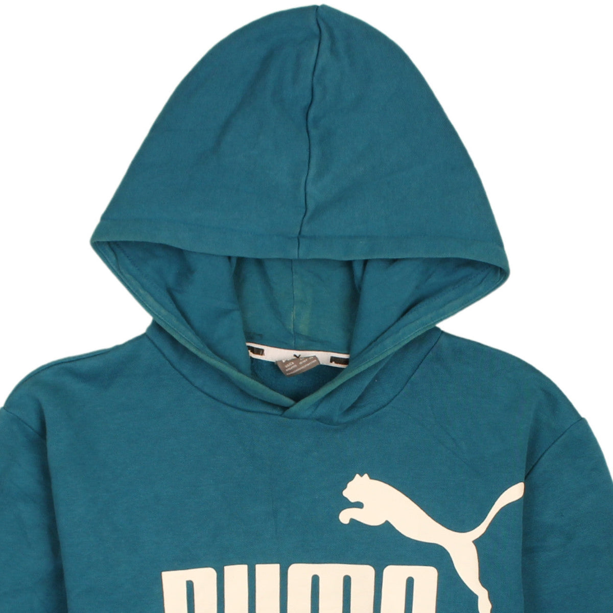 Puma Boys Blue Pullover Hoodie 15-16 Years Graphic Print Cotton Blend