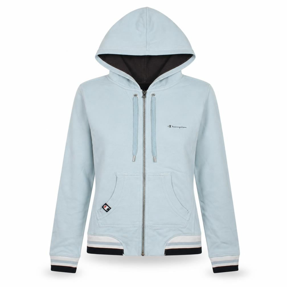 Champion Women's Light Blue Full Zip Hoodie Size S Cotton Blend
