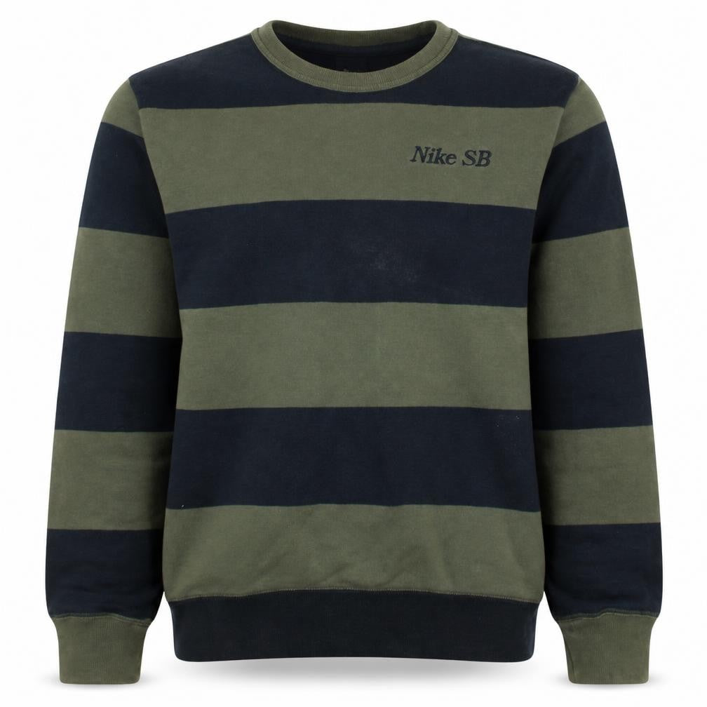 Nike SB Men's Green Striped Pullover Sweatshirt XS