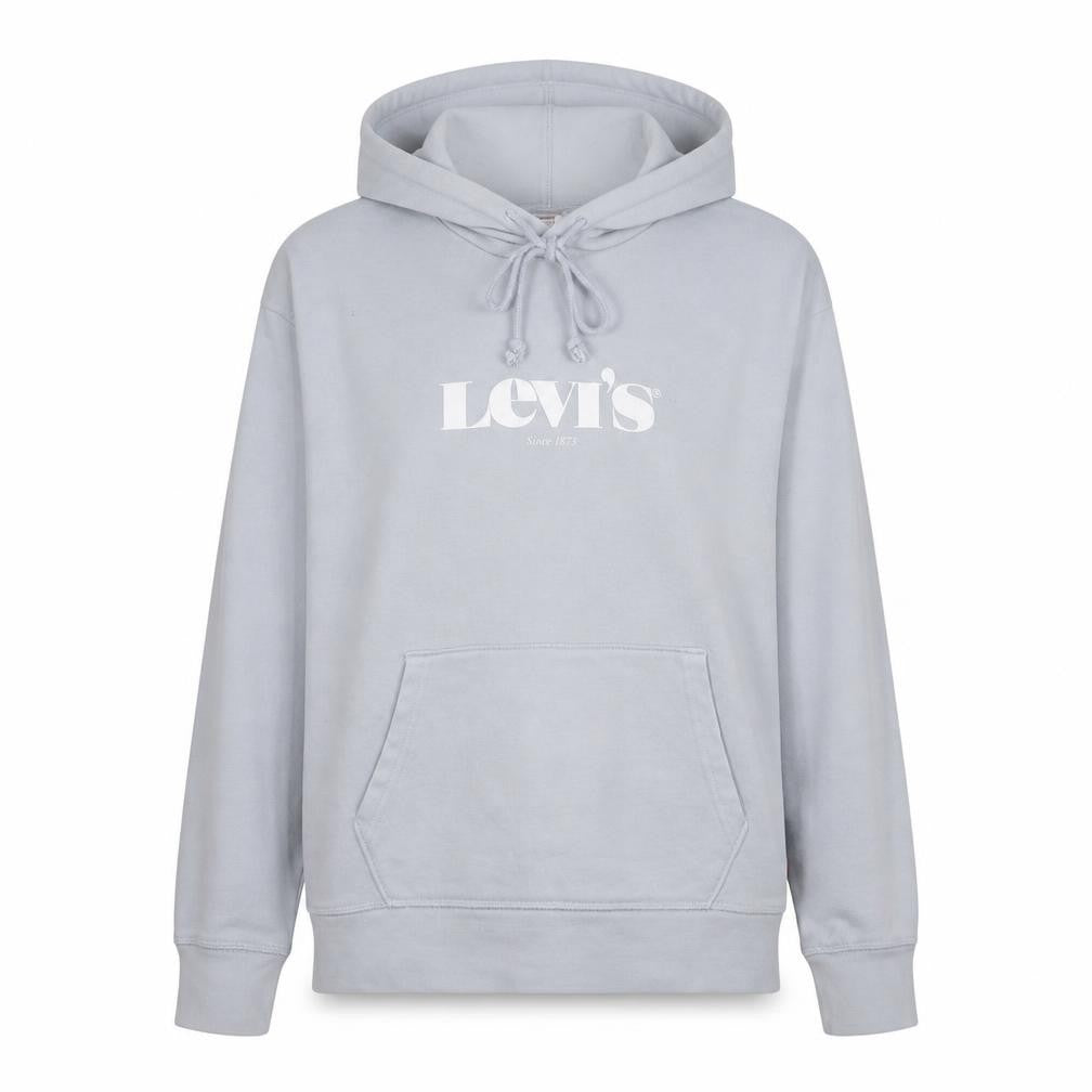 Levi's Women's Light Blue Pullover Hoodie Size S Cotton Logo Sweatshirt