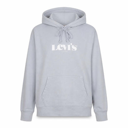 Levi's Women's Light Blue Pullover Hoodie Size S Cotton Logo Sweatshirt