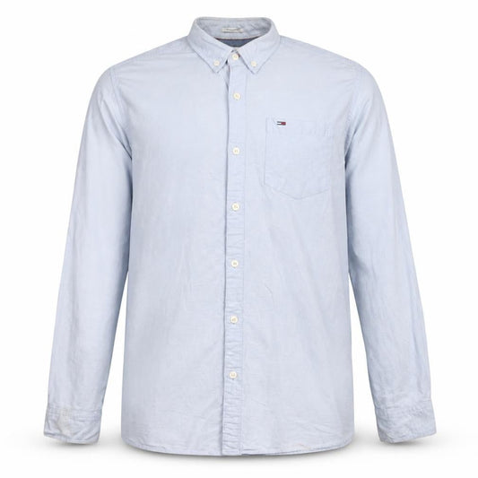 Hilfiger Denim Men's Blue Button-Down Casual Shirt L Regular Fit