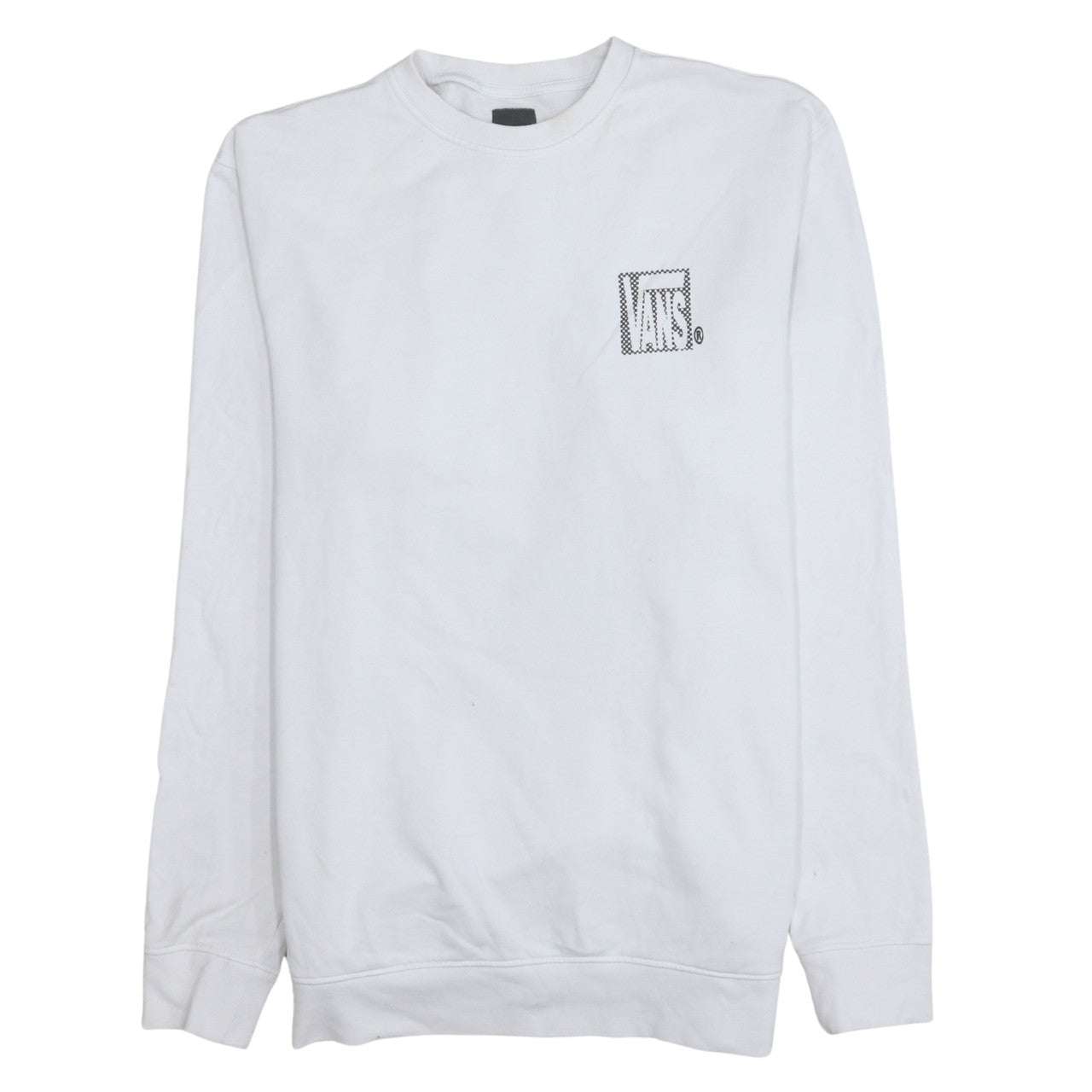 Vans Men's White Large Pullover Sweatshirt Graphic Print Crew Neck