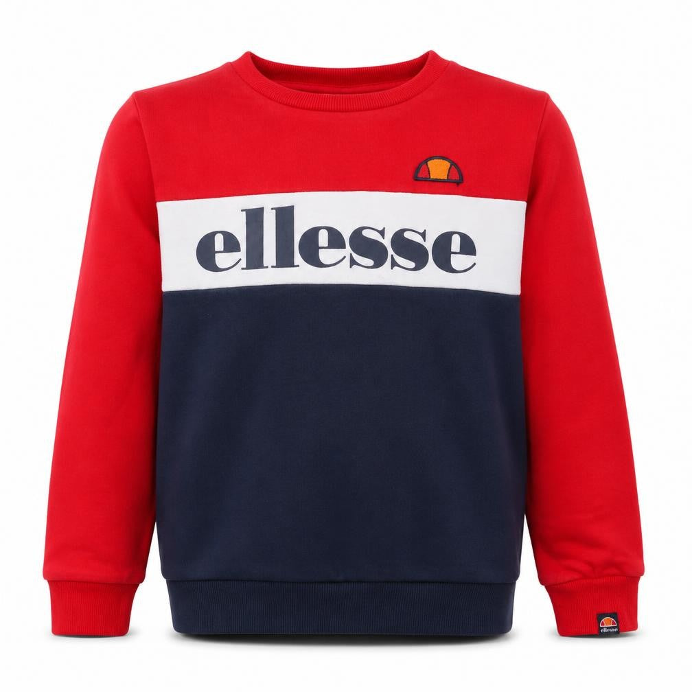 Ellesse Boys Red Colourblock Crew Neck Pullover Sweatshirt 13-14 Years