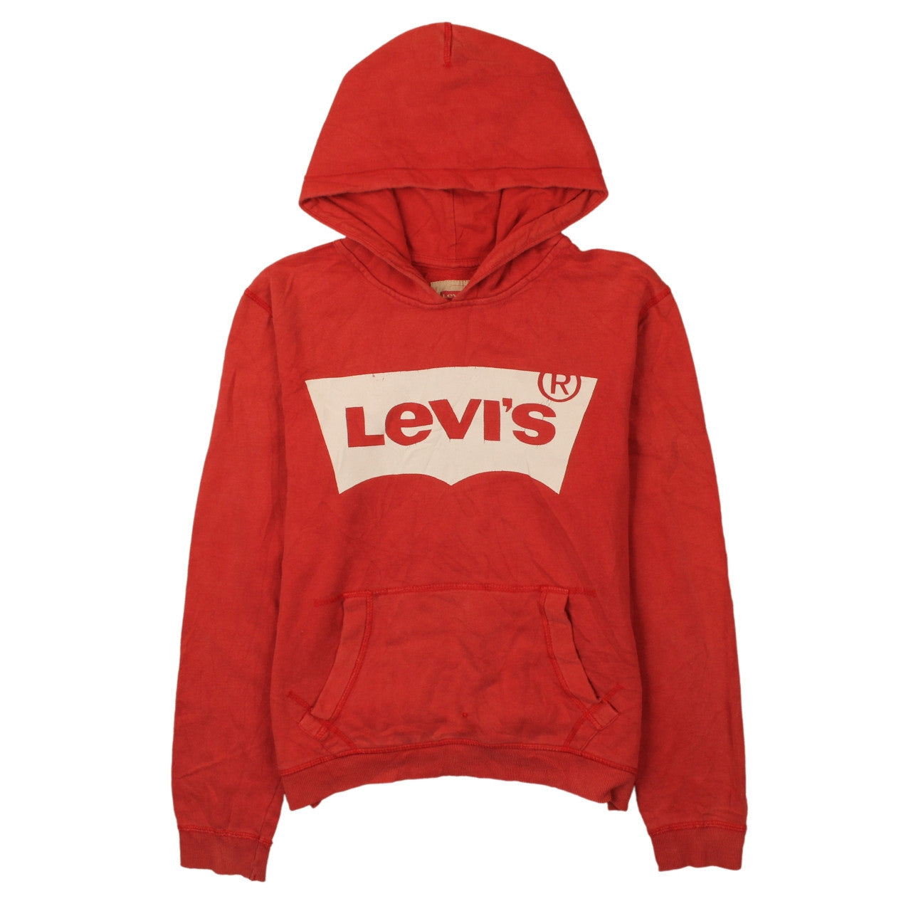 Levi's Boys Red Logo Pullover Hoodie Size 14 Cotton Fleece Casual
