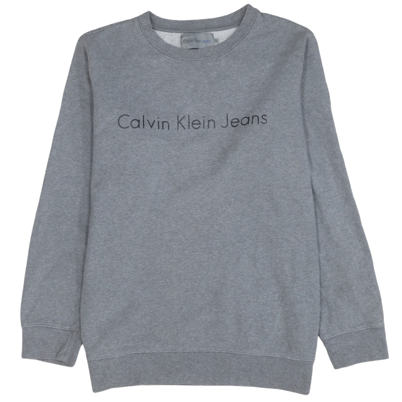 Calvin Klein Mens Grey XL Pullover Sweatshirt Logo Crew Neck