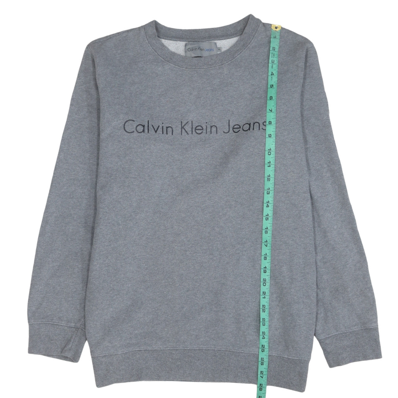 Calvin Klein Mens Grey XL Pullover Sweatshirt Logo Crew Neck