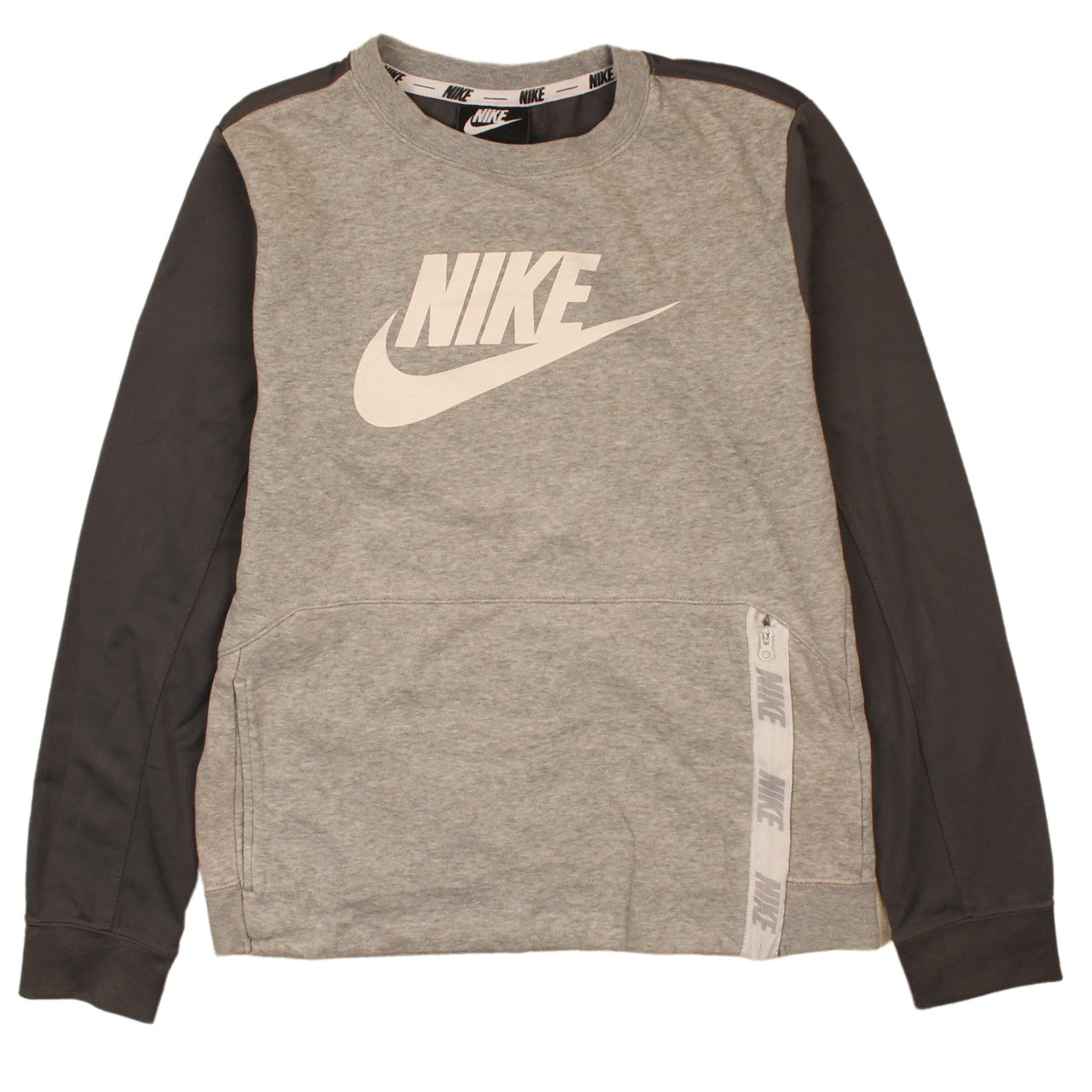 Nike Boys Grey & Black Crew Neck Pullover Sweatshirt M 137-147cm