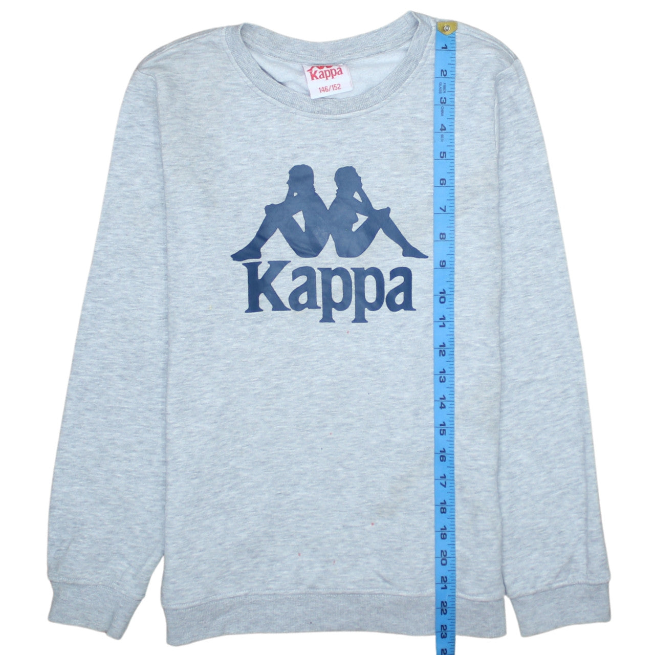 Kappa Boys Grey Logo Crew Neck Sweatshirt Size 146/152 Cotton Blend